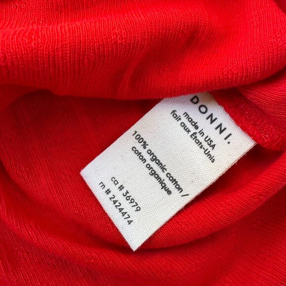 DONNI The Pointelle Square Neck Tank Top in Tomato Red XS - Picture 5 of 6
